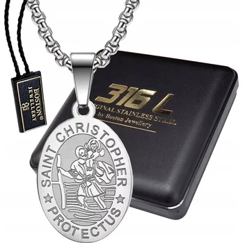 Řetízek STŘÍBRNÝ ŘETÍZEK S MEDAILONKEM SVATÉHO KRYŠTOFA, KRÁLOVSKÝ VZOR, 60 CM