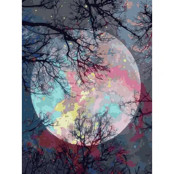 Obraz Diamantová mozaika pro děti Měsíc DIAMANTOVÁ VÝŠIVKA Diamond Painting 5D