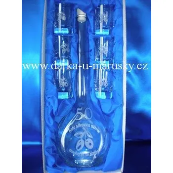 Pískovaná velká sada 6 + 1 dekor švestky a vypískovanou 50 - kdo slivovicu ... (Pískovaná velká sada 6 + 1 dekor švestky a vypískovanou 50 - kdo slivovicu ... )