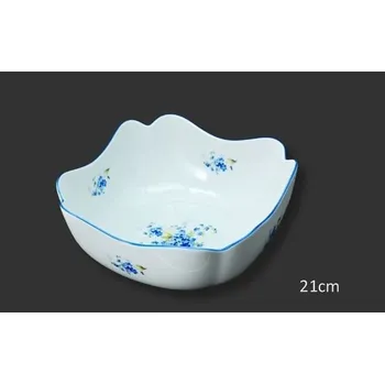 Salátová hluboká hranatá mísa 21cm pomněnky