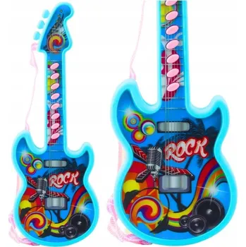 Hudební nástroj pro děti Kytara Hračka pro děti – Melodie + Solmizační stupnice – Modrá ROCK