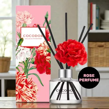 Aroma difuzér COCODOR - Carnation Diffuser Rose Perfume - Difuzér s karafiátem a vůní růže - 120 ml