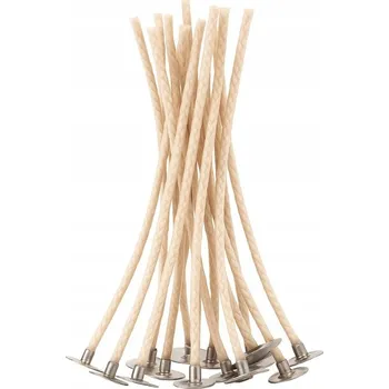 Svíčka Bavlněné knoty Wedo pro zalévané svíčky Stabilo 30 s plechem, délka 11 cm, 20 ks