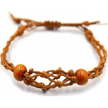 Náramek Šňůrka na náramky s kamenem 20-28 cm - Hnědá