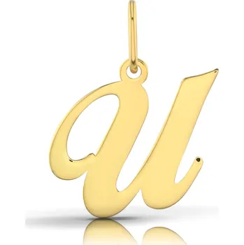 Přívěsek POZLACENÝ PŘÍVĚSEK NA ŘETÍZEK ZLATÝ PŘÍVĚSEK PÍSMENO U OZDOBNÝ 925 PÍSMENO