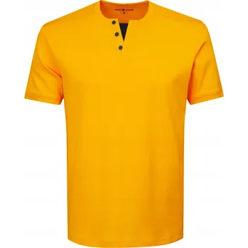 Pánské tričko s výstřihem do V ŽLUTÉ Hrubá Bavlna IRON XL Pako Jeans