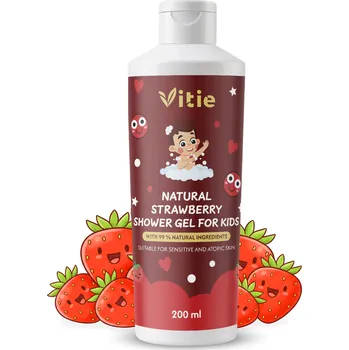 Dětská kosmetika Vitie Přírodní Dětský sprchový gel Jahoda 200 ml