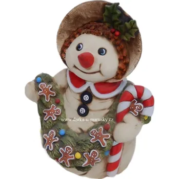 Zahradní dekorace Sněhulačka velká (52 cm) - mrazuvzdorná keramika