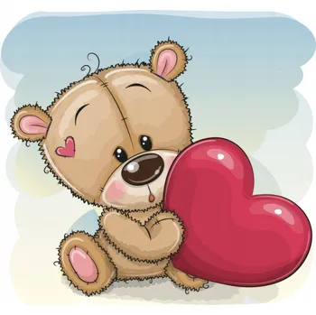 Diamantové malování DIAMANTOVÁ VÝŠIVKA Diamond Painting Mozaika Milovaný medvídek 30x30 cm Sada 5D