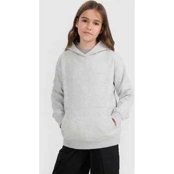 Chlapecká mikina 4F Dívčí Tepláková mikina šedý melír, velikost 140 (9-10 let)