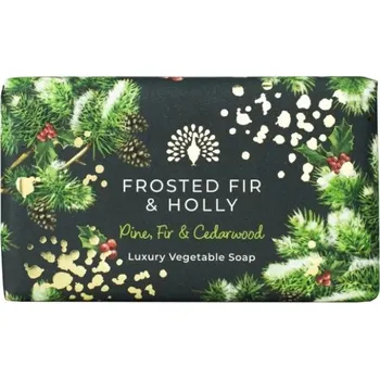 Mýdlo The English Soap Company Frosted Fir & Holly hand soap 190g tuhé mýdlo Borovice & Cedrové dřevo