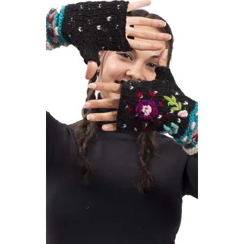 Rukavice Vlněné návleky na ruce BASANTA / černé II.