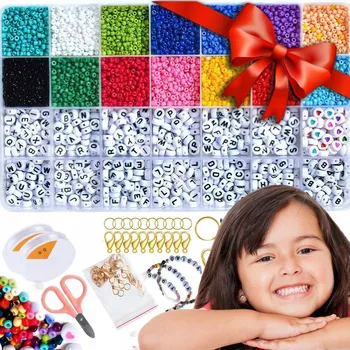 kreativní sada VELKÁ SADA KORÁLKŮ NA VÝROBU NÁRAMKŮ A NÁHRDELNÍKŮ – IDEÁLNÍ JAKO DÁREK