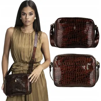 Wojewodzic kabelka přes rameno z pravé kůže hnědá