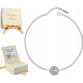 Náramek Stříbrný náramek řetízek na ruku pro ženu se zirkony stříbro 925