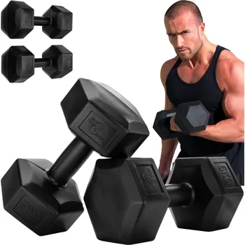 Bitumové činky s pevnou hmotností Be4Sport 2x 5 kg