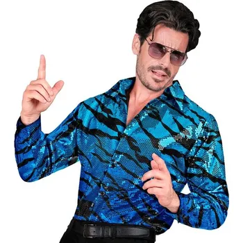 Pánská košile s flitry – modré vlny, velikost L/XL