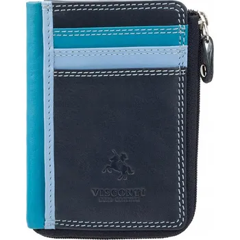 Peněženka Kožená peněženka Visconti RB110 Modrá Pouzdro na karty s kapsou na mince