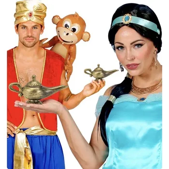 Karnevalový doplněk LAMPA ALADINOVA DŽINA 11 X 23 CM ZLATÁ PLASTOVÁ ALADIN DŽIN KARNEVAL