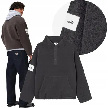 Pánská mikina MIKINA FLEECOVÁ PÁNSKÁ KUBOTA L GRAFITOVÁ MĚKKÁ TEPLÁ BUNDA CUSHY L