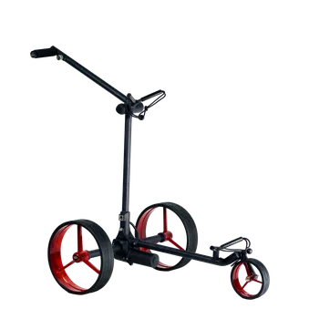 Golfový vozík Davies Caddy SMART Black Matt, červená kola, baterie 9 Ah, až 27 jamek