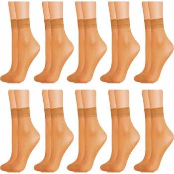 Dámské ponožky Kotníkové Ponožky Punčochové barvy ECRU Ponožky 10-PAR velikost Univerzální