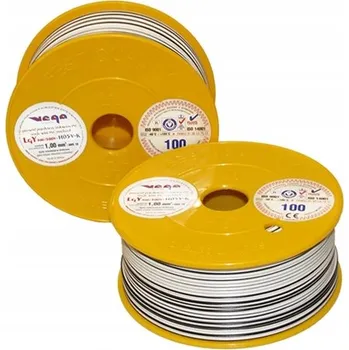 elektrický kabel Kabel LGY/H05V-K 1,00 mm2 100 m Bílo-Černý