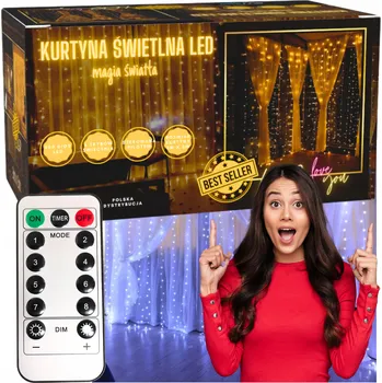 Vánoční dekorace Buypro Světelný řetěz 300 cm bílá