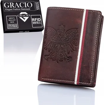 Peněženka Pánská vertikální peněženka z přírodní kůže s vlasteneckým motivem