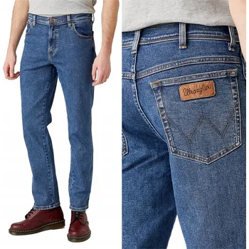 Pánské džíny WRANGLER TEXAS SLIM PÁNSKÉ DŽÍNY STONEWASH W12S33010 W46 L36