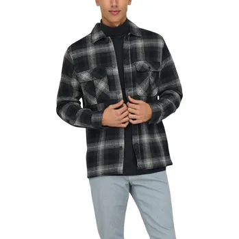 Pánská košile Károvaná košile Only &amp;amp; Sons Only černá | bílá | šedá 3484015