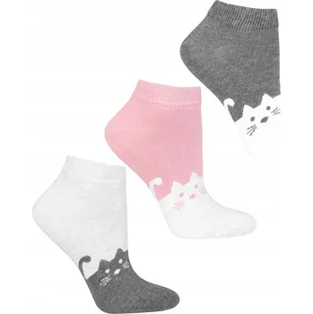 Pánské ponožky Kotníkové Ponožky Bavlna nízké Ponožky CATS Barevné MORAJ 3 páry 38-41