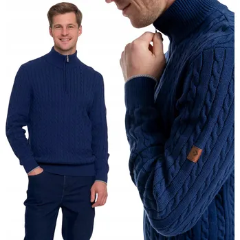 Pánský svetr Moraj svetr OMS5300-001 modrý rolák velikost 3XL