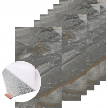 Tapeta SAMOLEPICÍ DEKORAČNÍ PANELY VZHLED ŠEDÉHO MARMORU TAPETA OBKLAD 30x60cm 6 kusů
