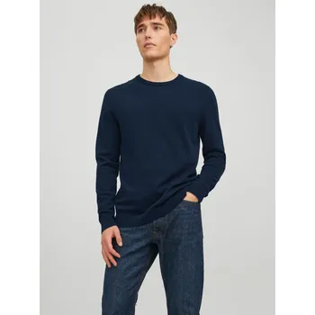 Pánský svetr Tmavě modrý basic svetr Jack &amp; Jones Basic Jack &amp; Jones černá 1314932