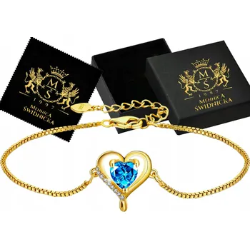 Náramek Pozlacený náramek Mennica Świdnicka Infinity se zirkony