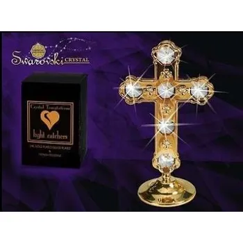 Figurka Zlatý kříž Swarovski Crystals figurka