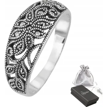 Prsten Stříbrný Prstýnek 925 s markazity, prolamovaný, elegantní pro ni | vel. 17