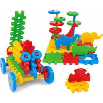 ostatní stavebnice HRAČKY pro DĚTI STAVEBNICE kostky VAFLE 50 dílků MARIO-INEX