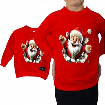 Pánská mikina Mikina Vánoční Červená Santa Claus Díra 152/158