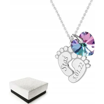 Náhrdelník Stříbrný Náhrdelník Stopy s gravírováním pro Maminku Ag 925