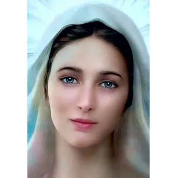 Obraz Diamantová výšivka Marie Madona Portrét Ježíše Náboženství ČTVERCE XXL 60x80 cm