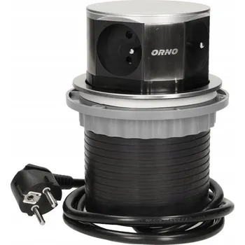 Elektrická zásuvka ORNO AE-1380 Elektrická Zásuvka do desky stolu zapuštěná stříbrná 3680 W 4 zásuvky