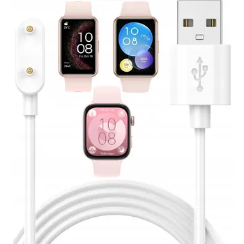 Příslušenství k chytrým hodinkám USB nabíječka pro hodinky Huawei Band 6/7/8/9/10 a Watch Fit 1/2/3, 100 cm