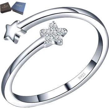 Prsten Krásný Stříbrný 925 Nastavitelný Prstýnek s Motivem Hvězdičky jako Dárek