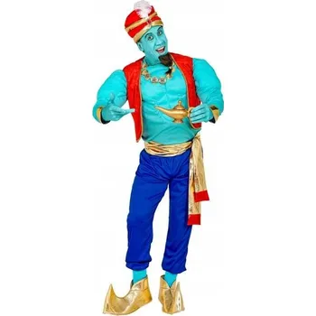 Karnevalový kostým KOSTÝM DŽINA, MODRÝ, S VYSVALENÝM TĚLEM, PÁNSKÝ