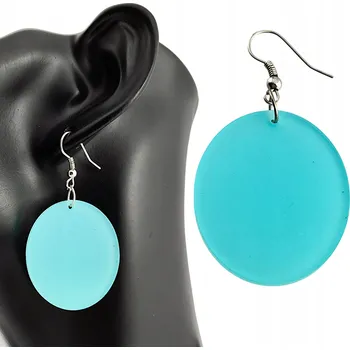 Náušnice Náušnice barevné Plastové Fialové Tyrkysové Visací