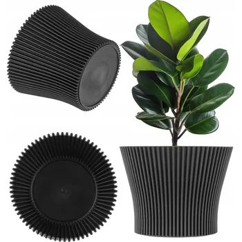 Květináč Květináč plast černý Kadax 13,5 cm x 13,5 x 10,5 cm