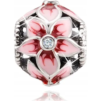 Přívěsek PŘÍVĚSEK CHARMS KORÁLEK KVĚT STŘÍBRNÝ 925 BEADS