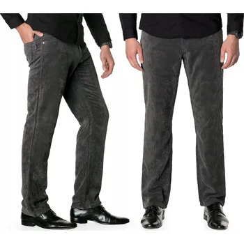 Pánské kalhoty Teplé Zateplené Manšestrové Kalhoty Pánské na Zimu Vyteplené Fleecem 2152D17 38